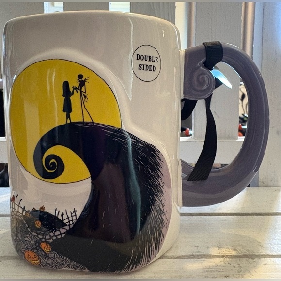 Rae Dunn Other - Rae Dunn Nightmare Before Christmas Black and Yellow Double-Sided Mug
